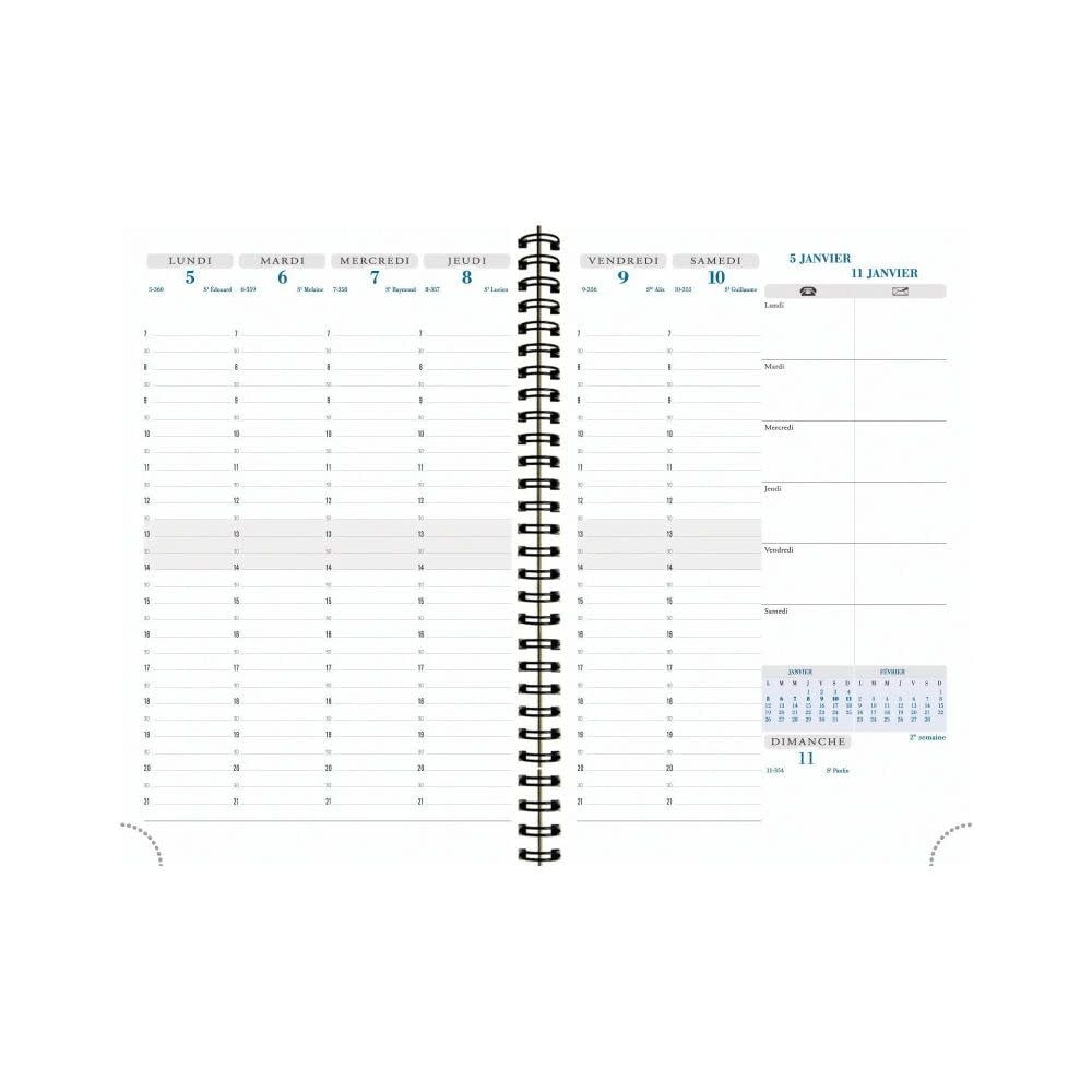 EXACOMPTA Semainier Bureau Horizons 20S Végétal Rose 15x21cm