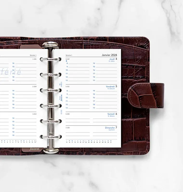 FILOFAX Recharge Agenda Pocket 2027 - 1 Semaine Sur 2 Pages Vertical français