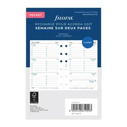 FILOFAX Recharge Agenda Pocket 2027 - 1 Semaine Sur 2 Pages Vertical français