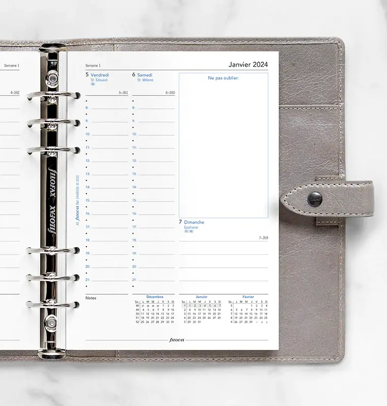 FILOFAX Recharge Agenda A5 2027 - 1 Semaine Sur 2 Pages Vertical - Français