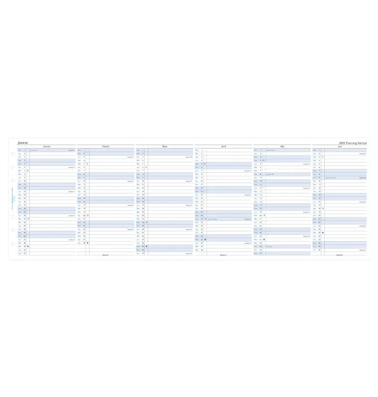 FILOFAX Recharge Agenda Personal 2027 - Planning Annuel Vertical - Français