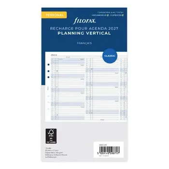 FILOFAX Recharge Agenda Personal 2027 - Planning Annuel Vertical - Français