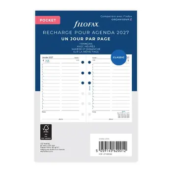 FILOFAX Recharge Agenda Pocket 2027 - 1 Jour Par Page - Français
