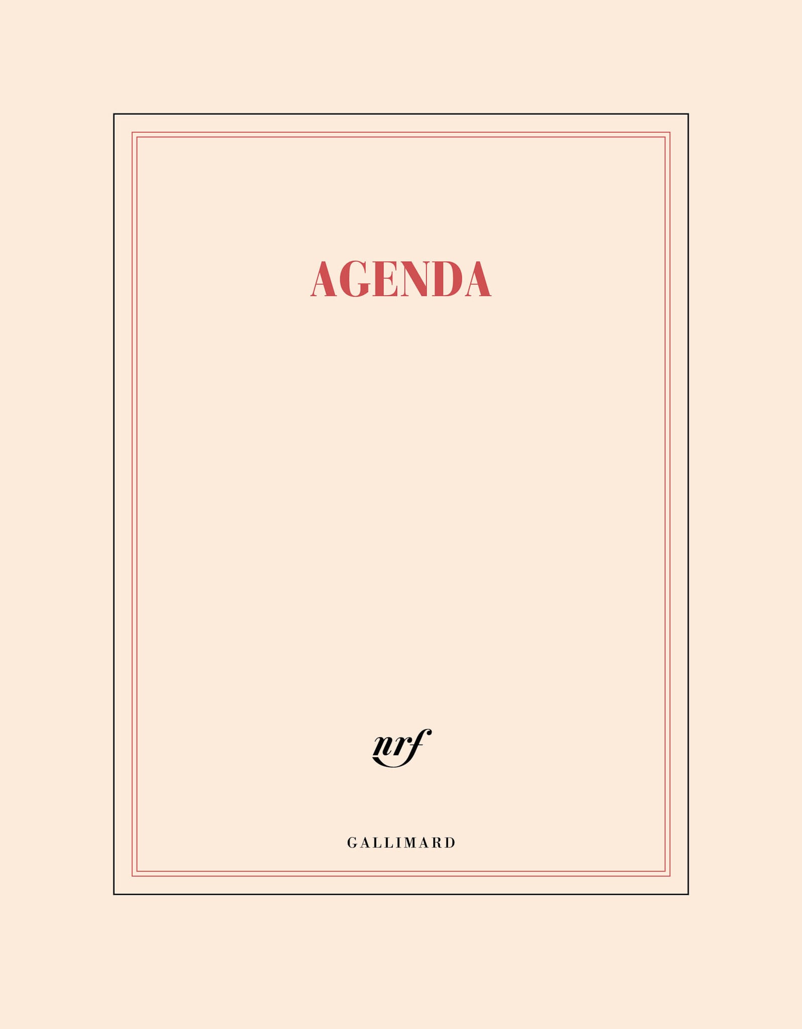 GALLIMARD Agenda Litteraire Grand Format 12 Mois 2027 19,5 x 25cm