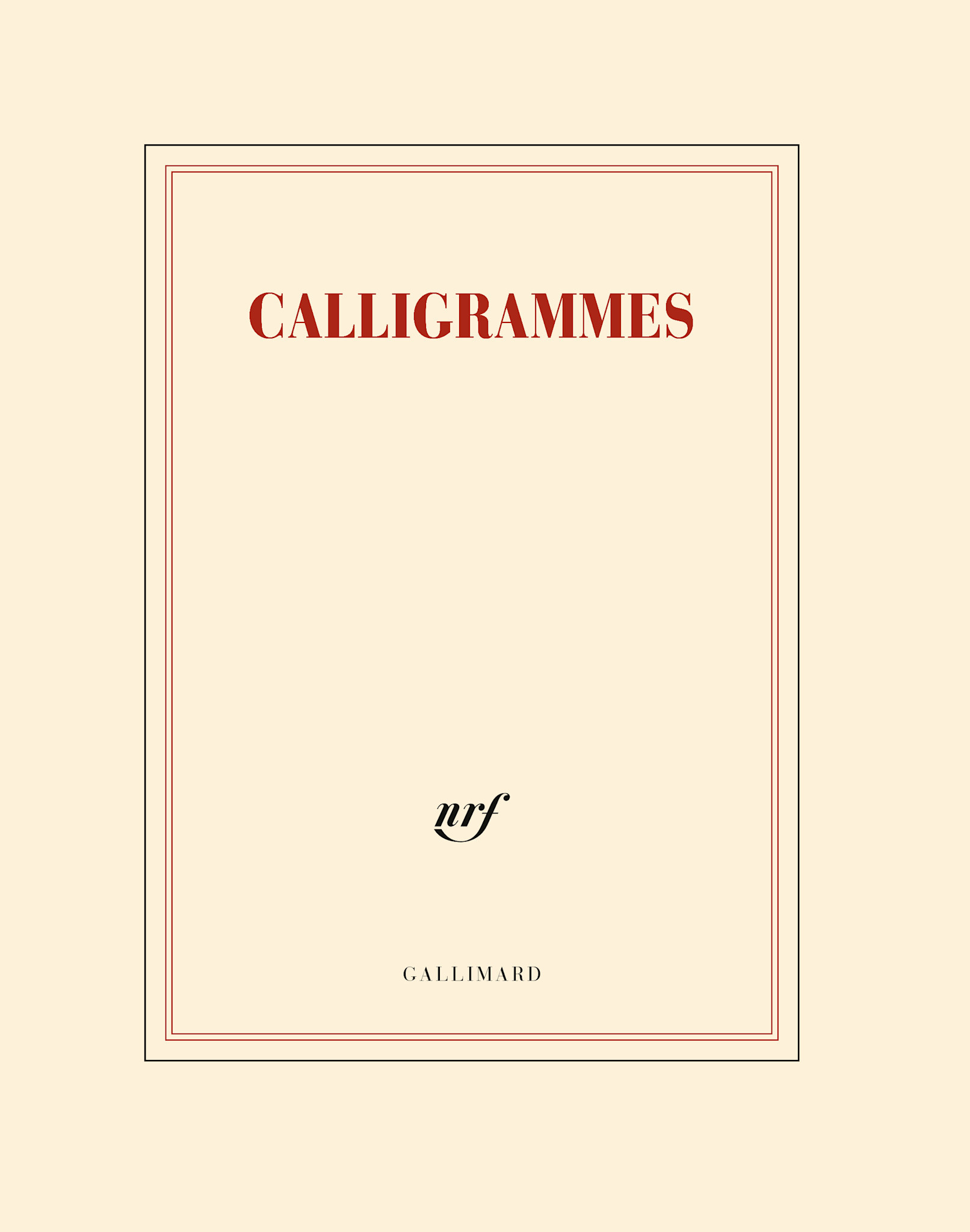 GALLIMARD Cahier page blanche - Calligrammes