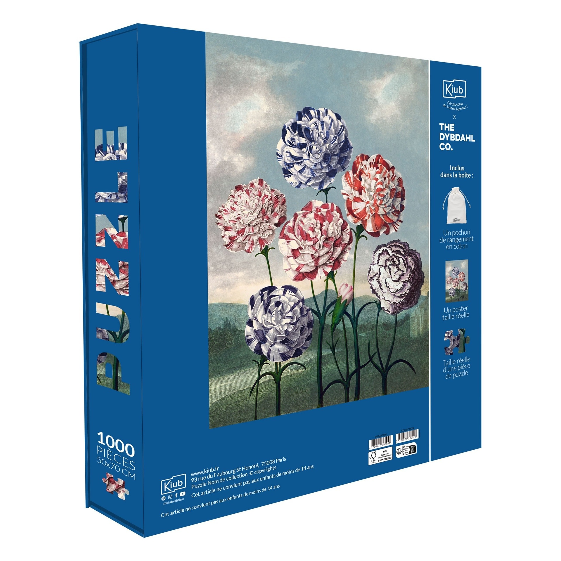 KIUB Puzzle 1000 Pcs + Pochon The Dybdahl V Fleurs Multi