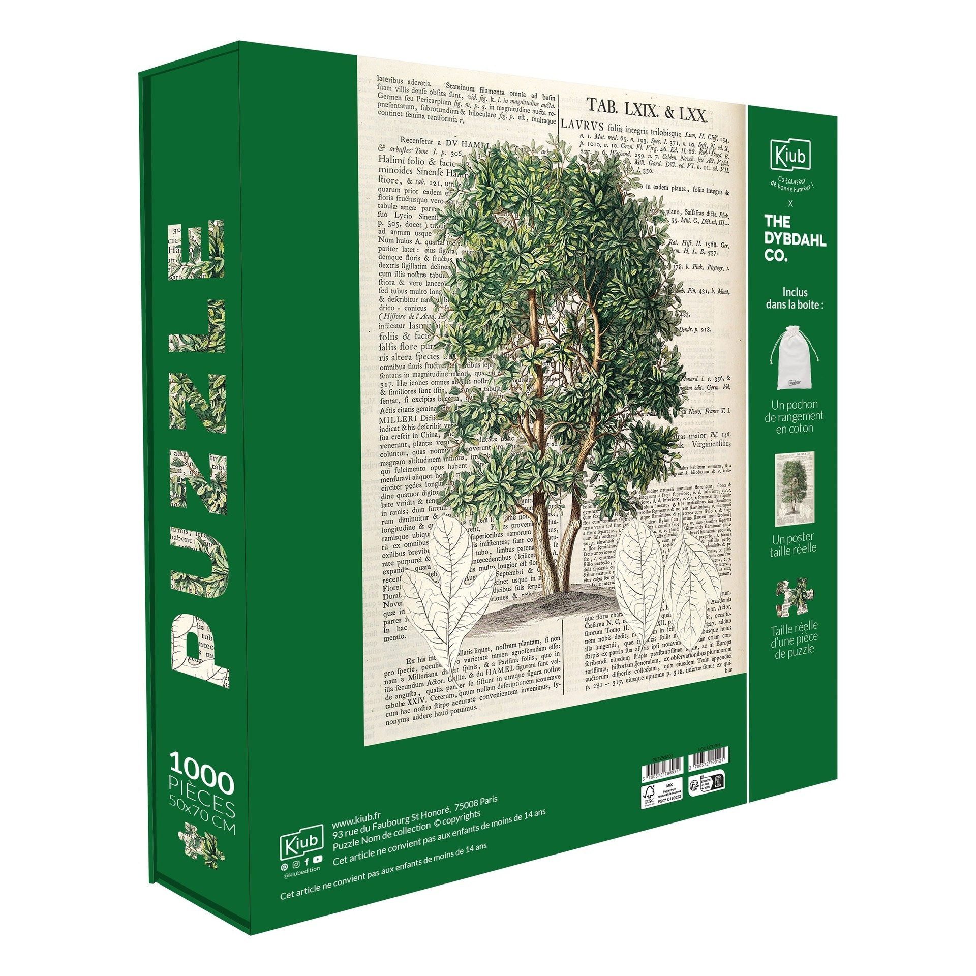 KIUB Puzzle 1000 Pcs + Pochon The Dybdahl V Laurier Texte