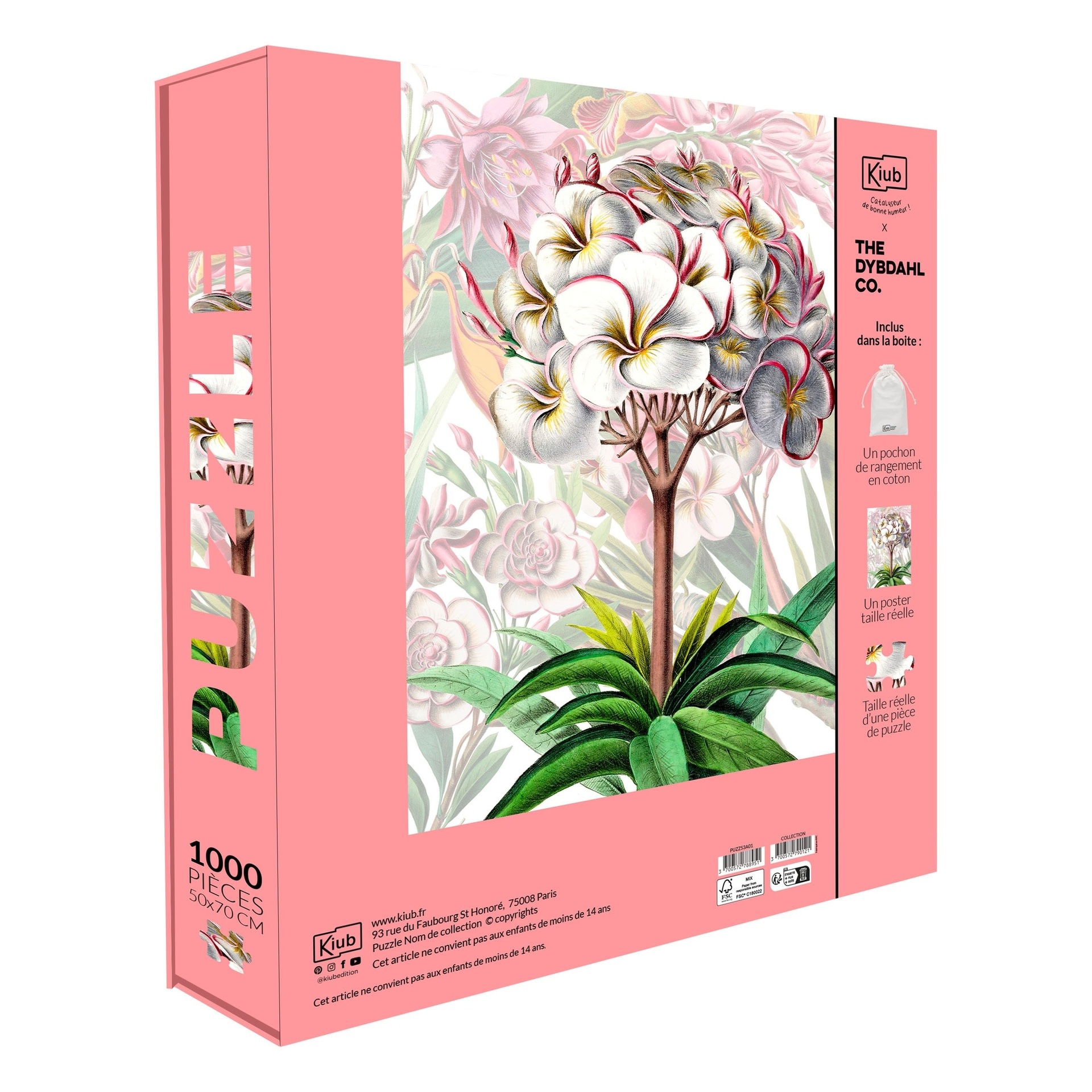 KIUB Puzzle 1000 Pcs + Pochon The Dybdahl V Fleur Tropicale