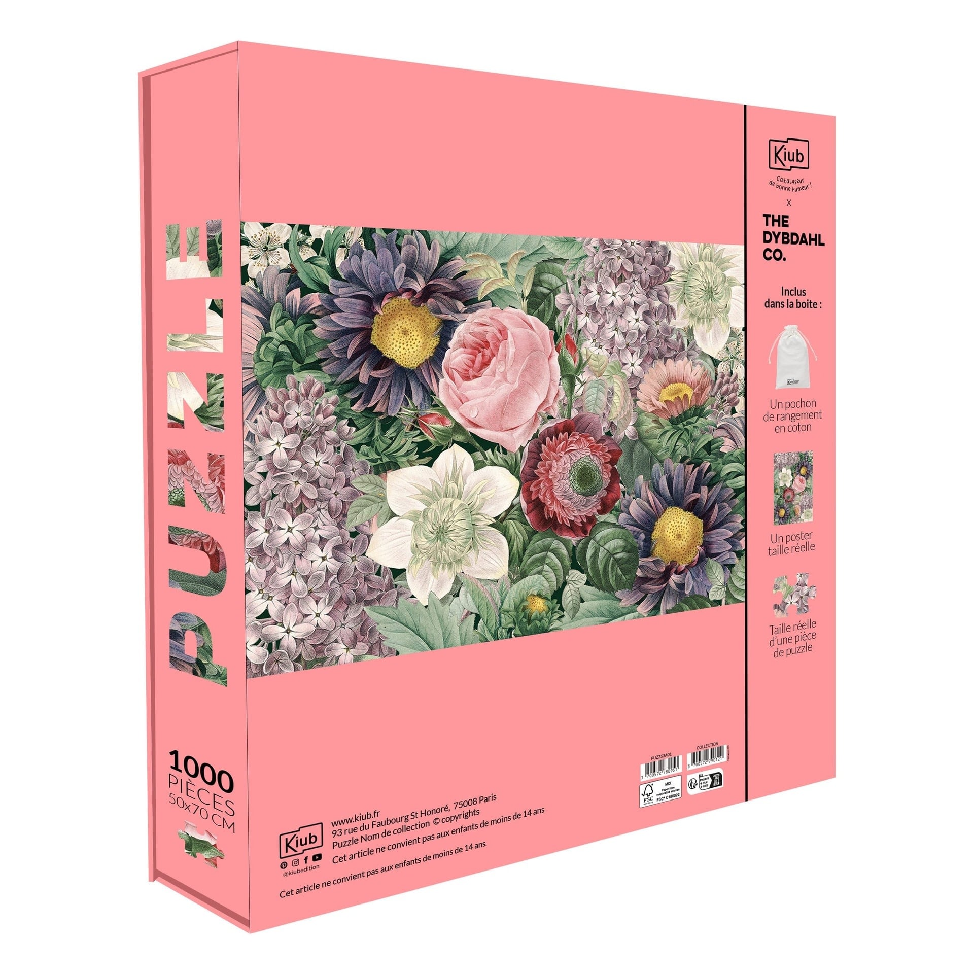 KIUB Puzzle 1000 Pcs + Pochon The Dybdahl H Fleurs