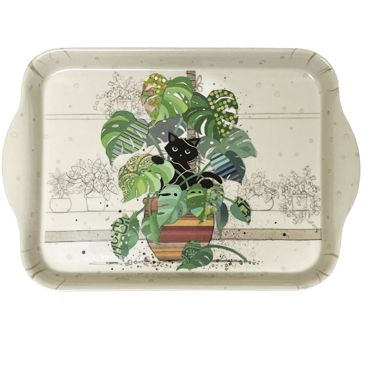 KIUB Plateau Melamine Pm Bug Art Chaton Monstera 21x14.5cm
