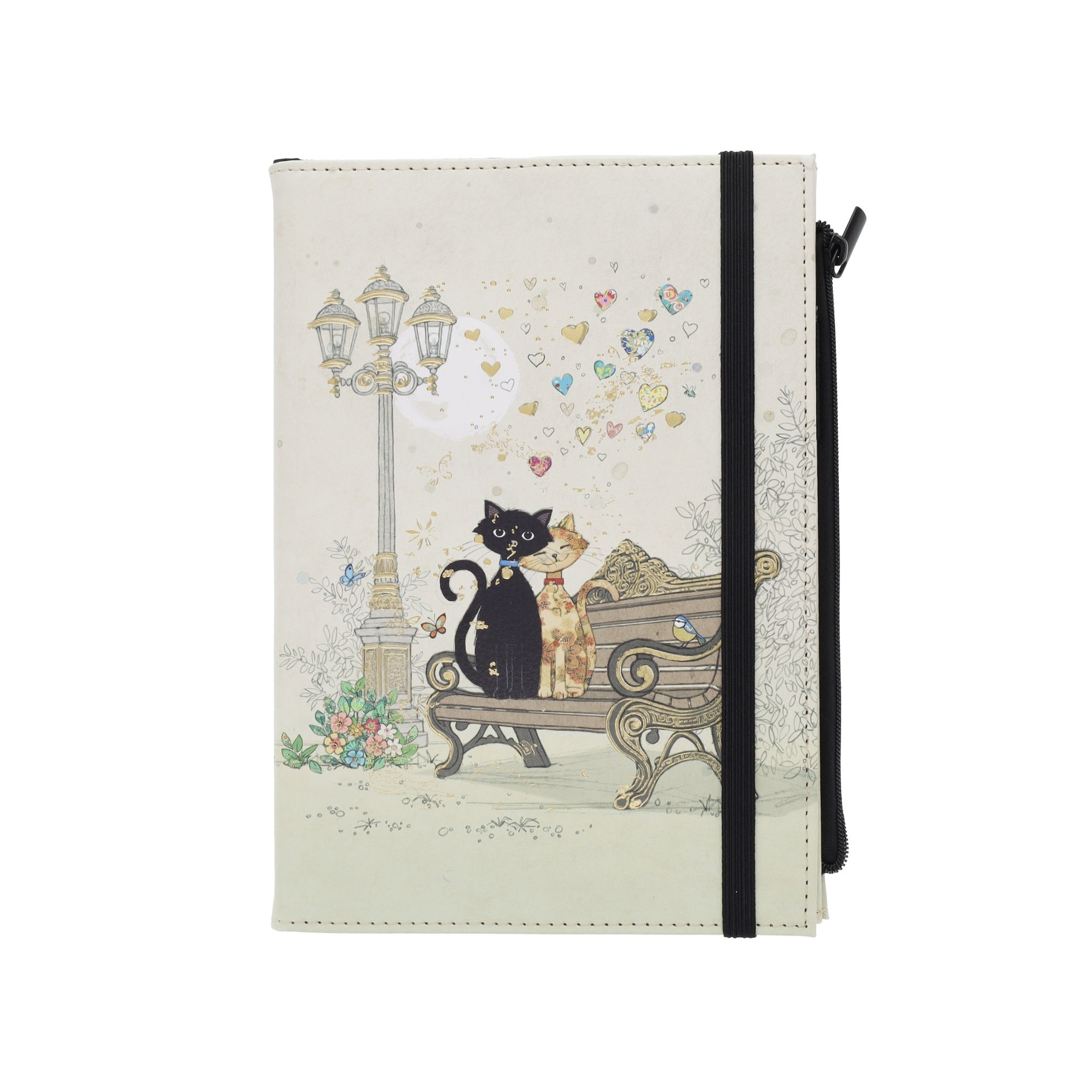 KIUB Nb Ligne A5 Pochette Pu Recycle Bug Art Couple De Chats 15.2x21.2x1.8cm