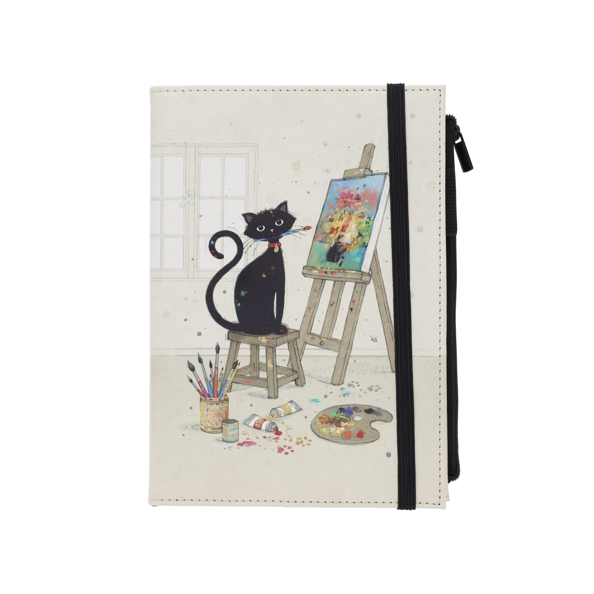 KIUB Nb Ligne A5 Pochette Pu Recycle Bug Art Chat Peintre 15.2x21.2x1.8cm