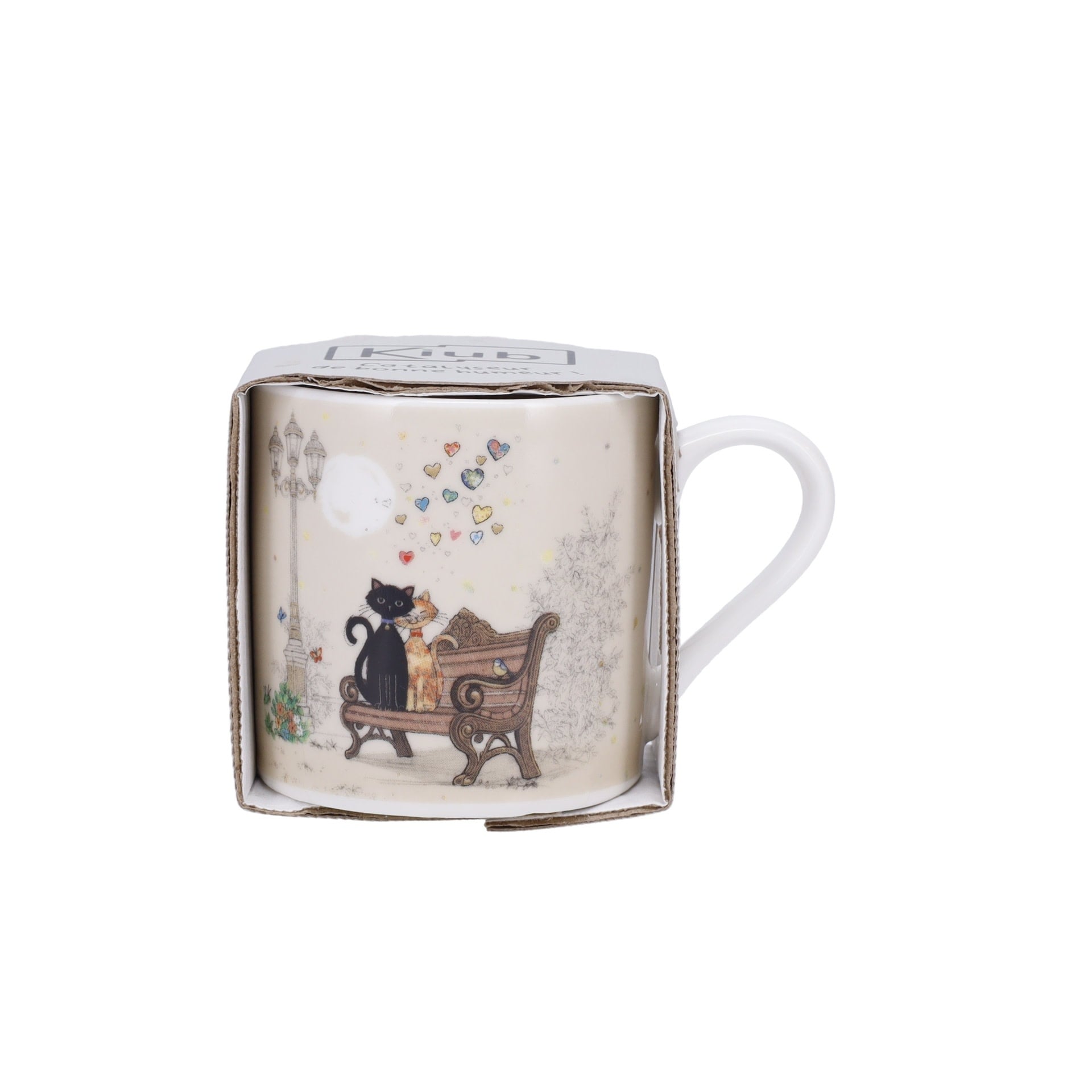 KIUB Mug Expresso Droit + Fourreau Bug Art Couple De Chats