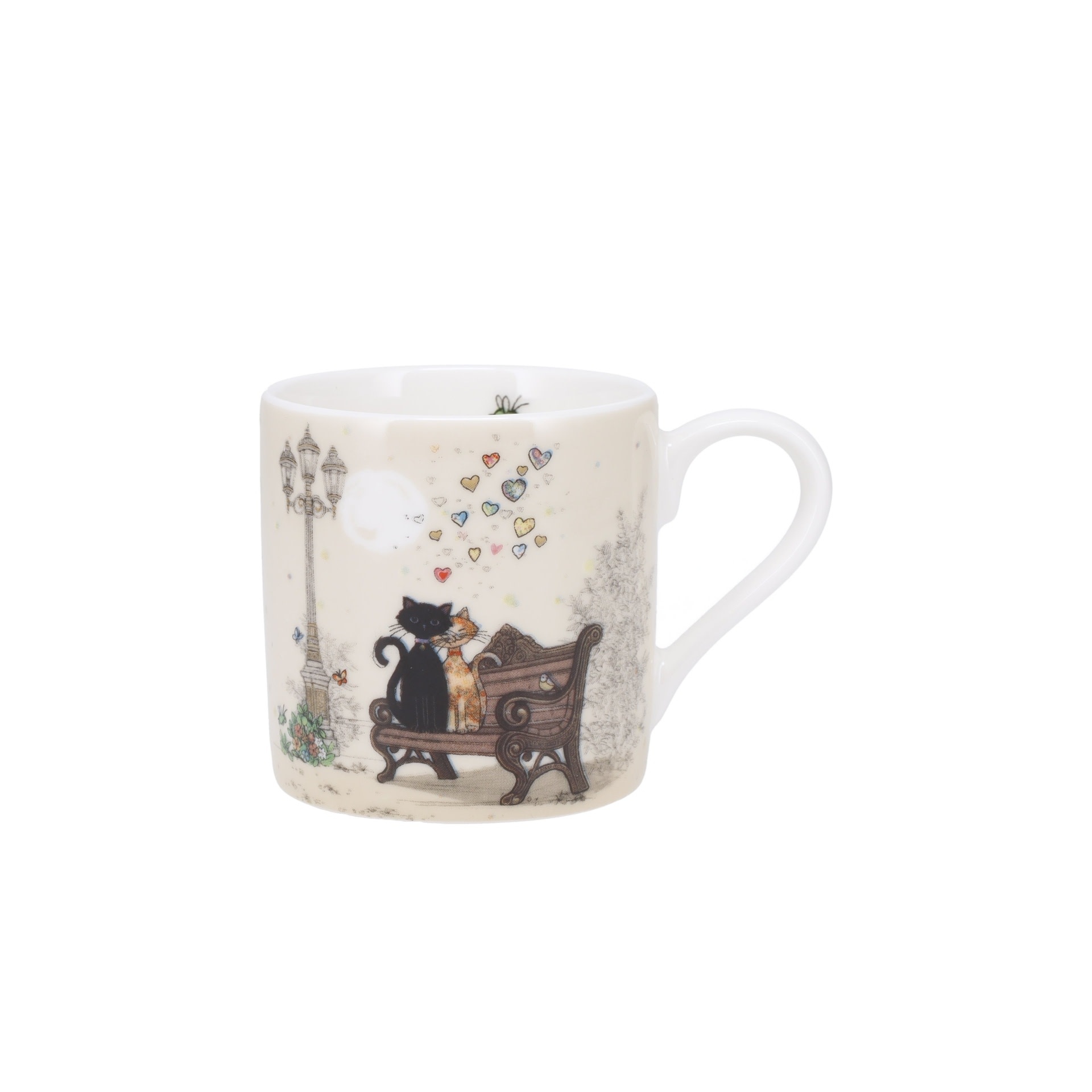 KIUB Mug Expresso Droit + Fourreau Bug Art Couple De Chats