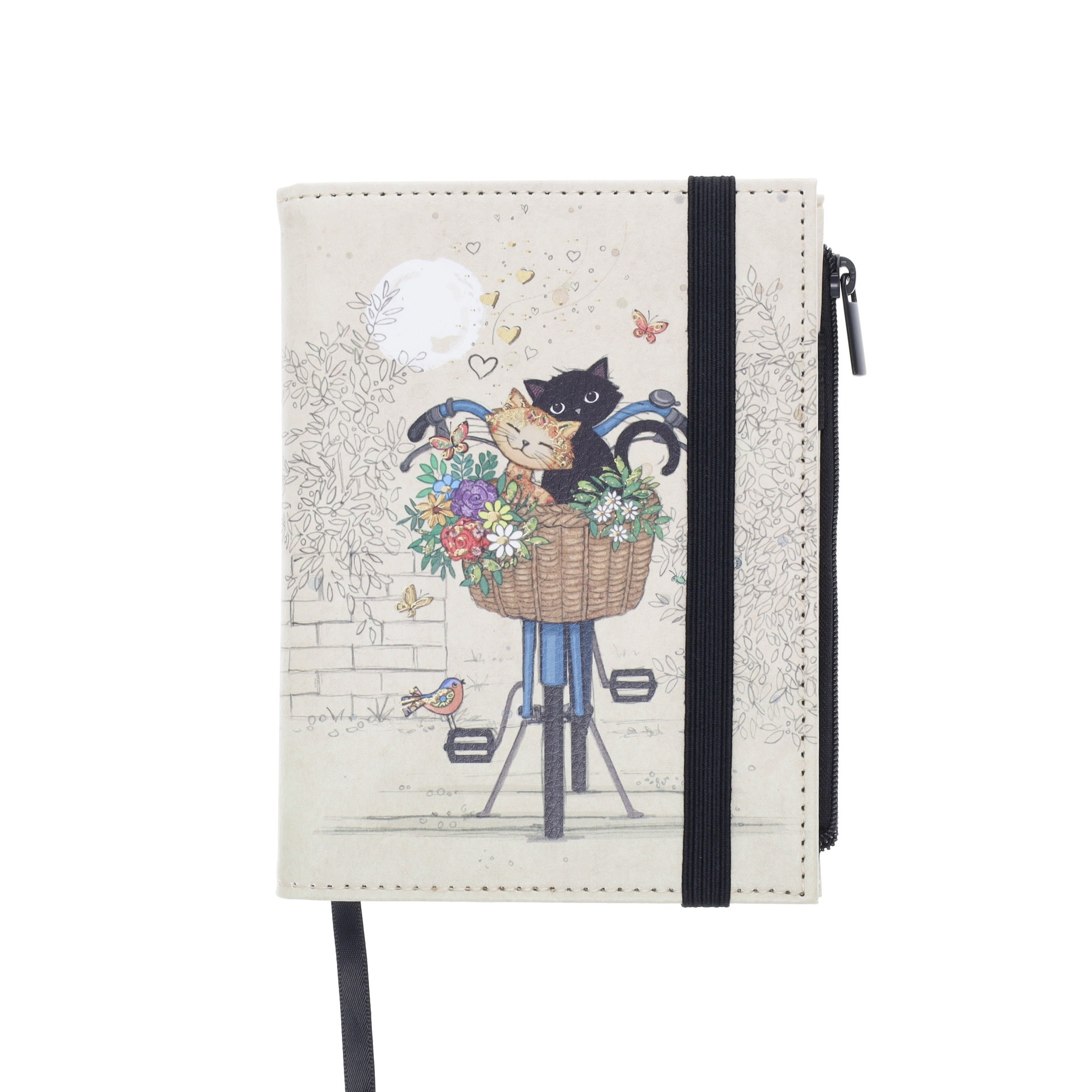 KIUB Nb Ligne A6 Pochette Pu Recycle Bug Art Chats Velo 15.1x11.8cm