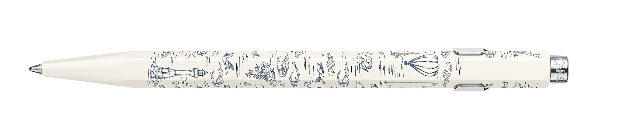 CARAN D'ACHE Stylo Bille 849 Noël 2026 Toile De Jouy, Recharge Noire M, En Écrin Carton