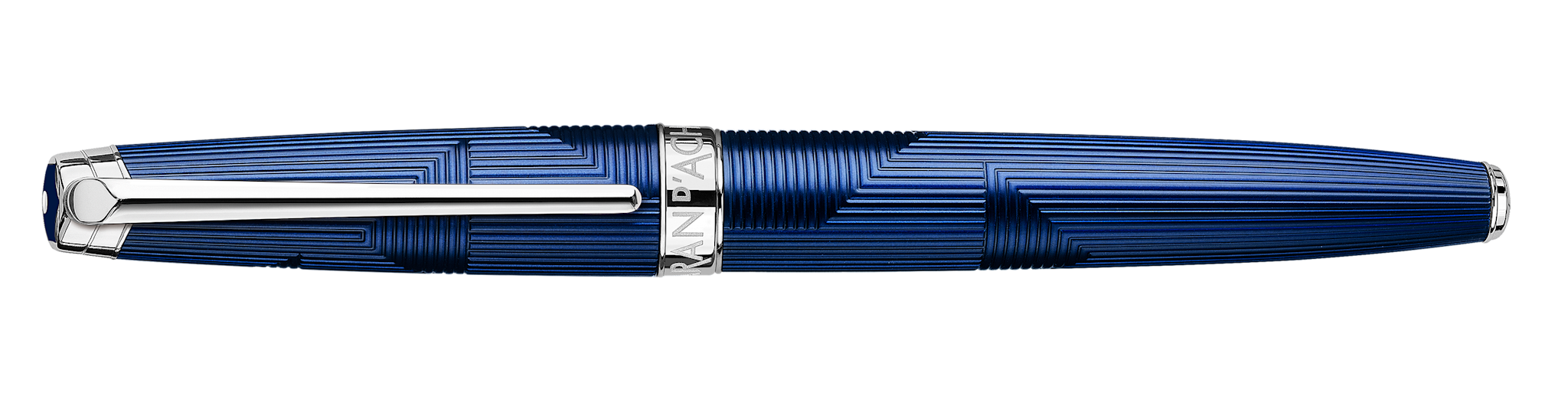 CARAN D'ACHE Stylo Plume, Léman Bleu Marin Argenté/Rhodié - Bec M