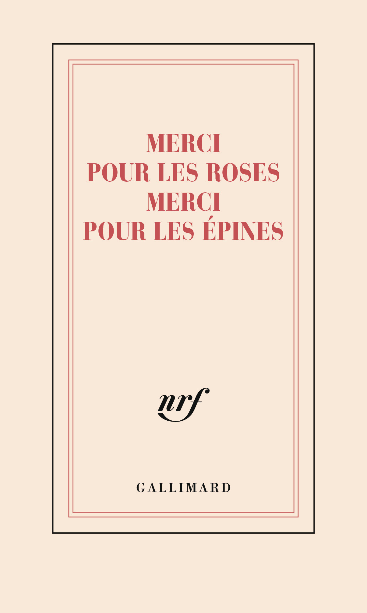 GALLIMARD Carnet Merci Pour Les Roses