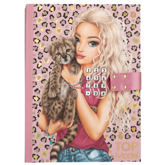 TOP MODEL Journal intime à code secret avec son LEOHEART 20,5x15cm 80p