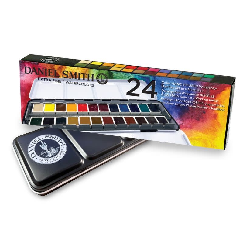 DANIEL SMITH Coffret Métal De 24 ½ Godets D'Aquarelle Extra-Fine
