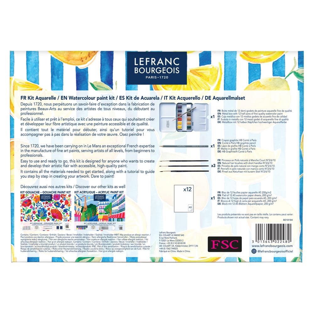 LEFRANC BOURGEOIS Kit Aquarelle Dolce Vita