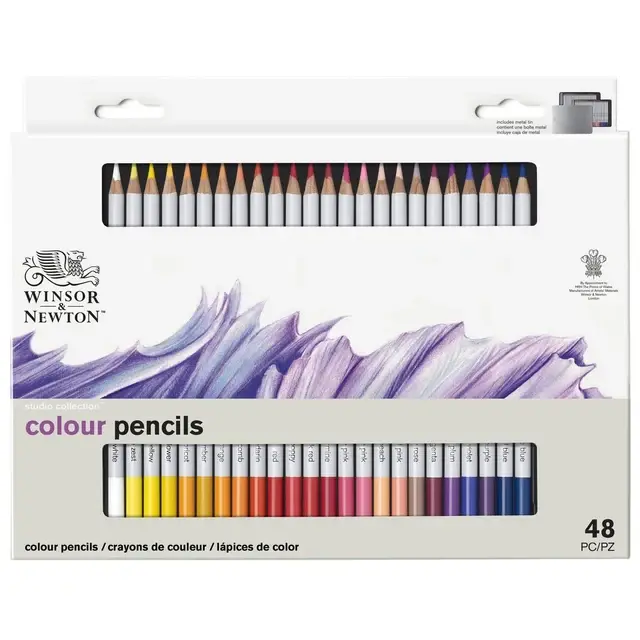 WINSOR & NEWTON Studio Collection Crayons Couleur X48 Boite Metal