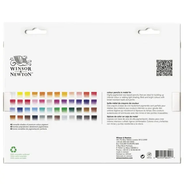 WINSOR & NEWTON Studio Collection Crayons Couleur X48 Boite Metal