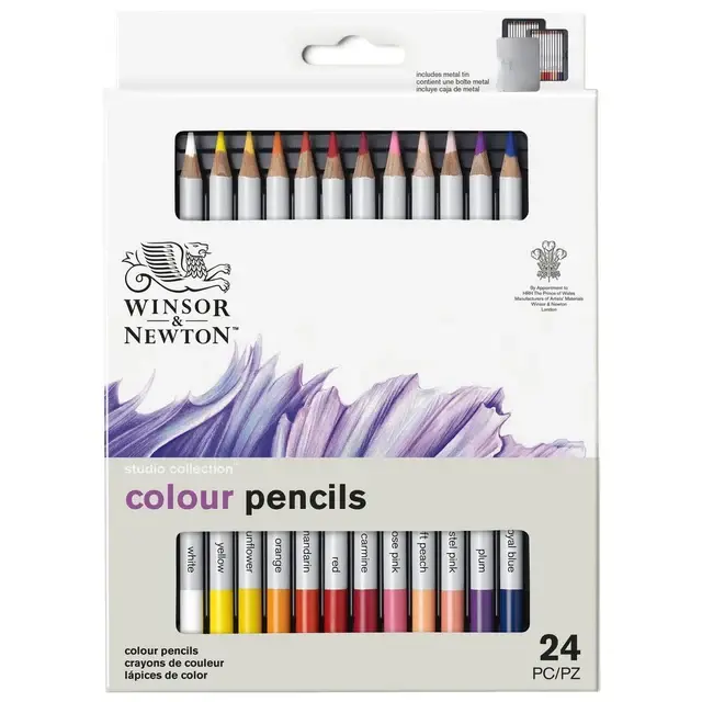 WINSOR & NEWTON Studio Collection Crayons Couleur X24 Boite Metal