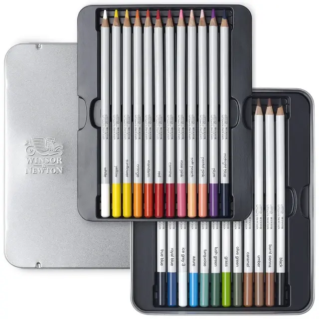 WINSOR & NEWTON Studio Collection Crayons Couleur X24 Boite Metal