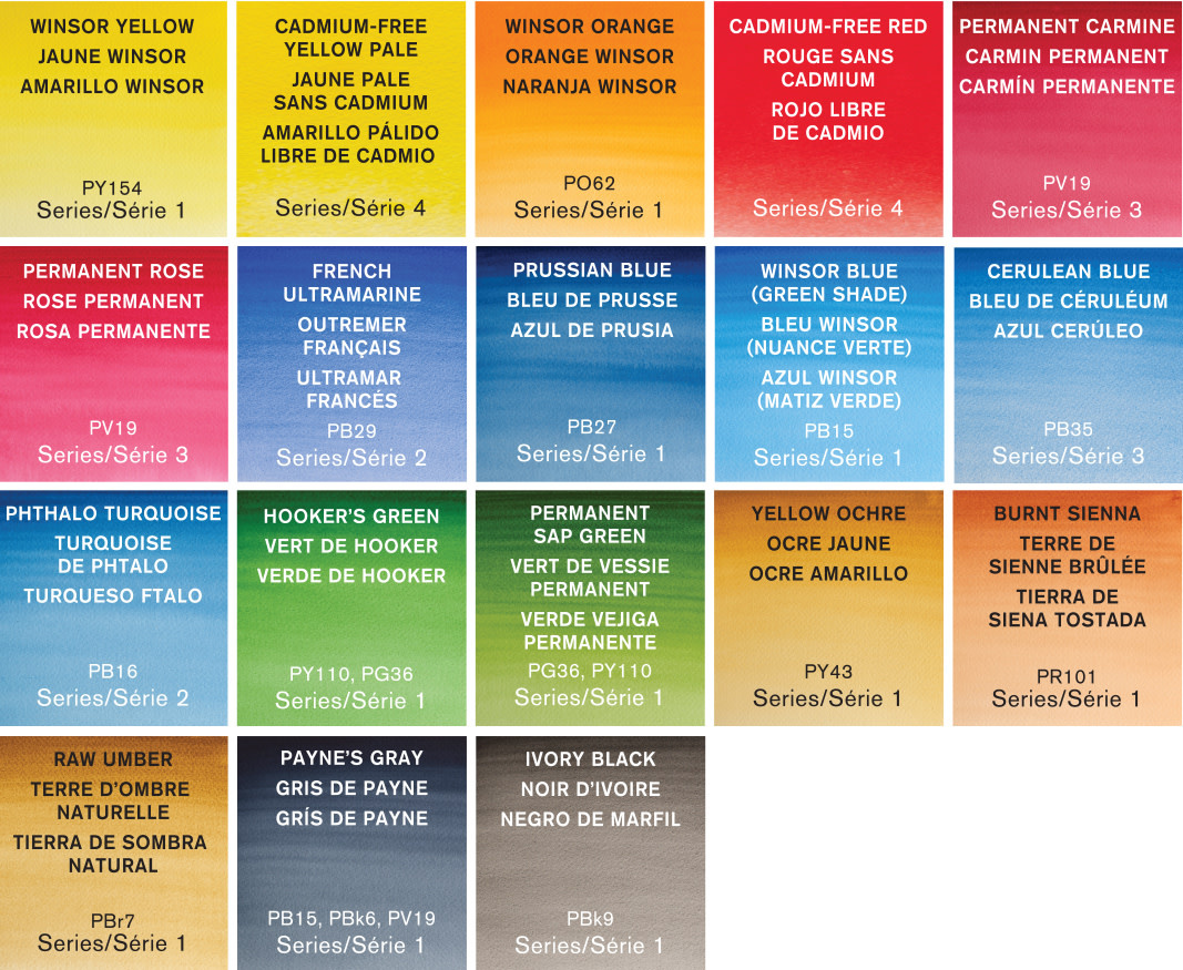WINSOR & NEWTON Pro Watercolour 18 Hp Boite Metal De Voyage Row