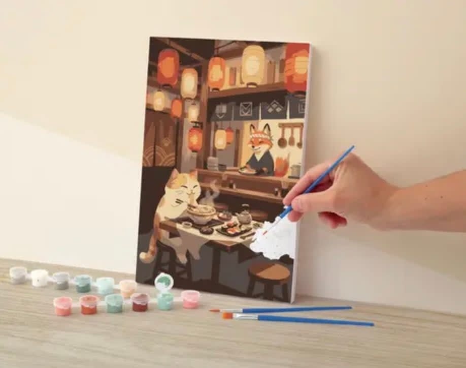 GRAINE CREATIVE Peinture Au Numero 20 X 30 - Chat Ramen