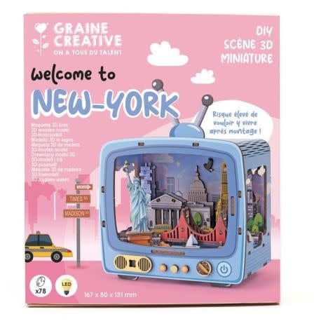 GRAINE CREATIVE Maquette 3D Bois Tv New York