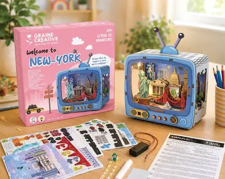 GRAINE CREATIVE Maquette 3D Bois Tv New York