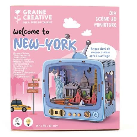 GRAINE CREATIVE Maquette 3D Bois Tv New York