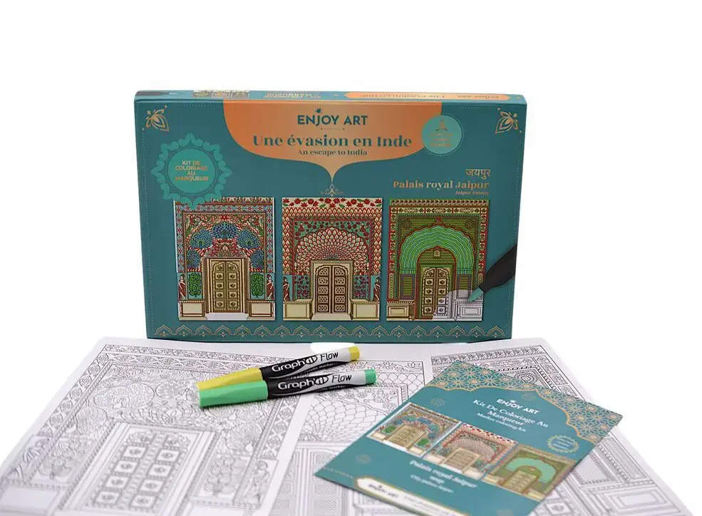 ENJOY ART Enjoy Art Kit Coloriage Aux Marqueurs Atelier Mandala - Portes De Temple