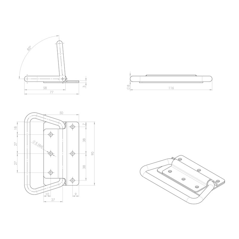 Edelstahl Handgriff