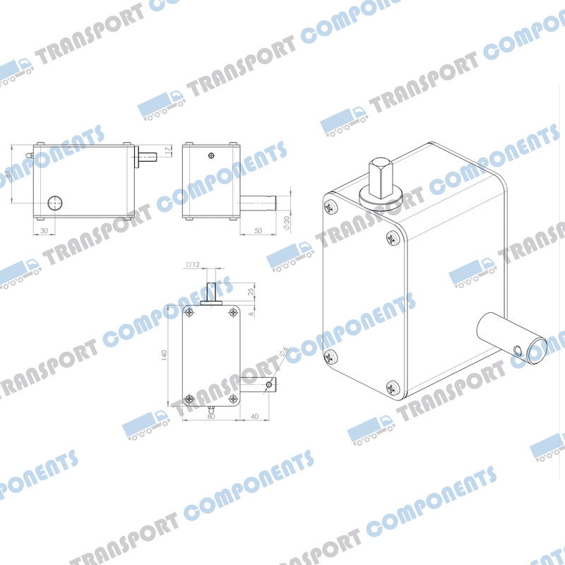 Worm gearbox 80x140x95