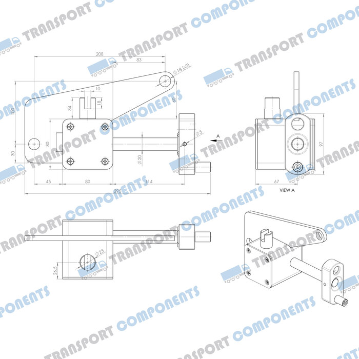 Van Hool worm gearbox 80x80x80
