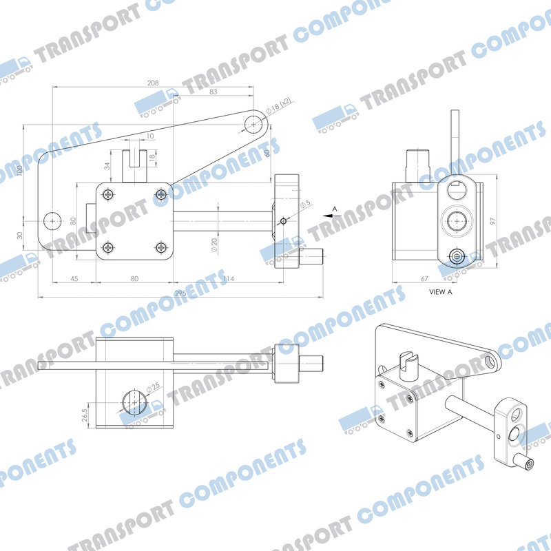 Van Hool- Spanngetriebe 80x80x80