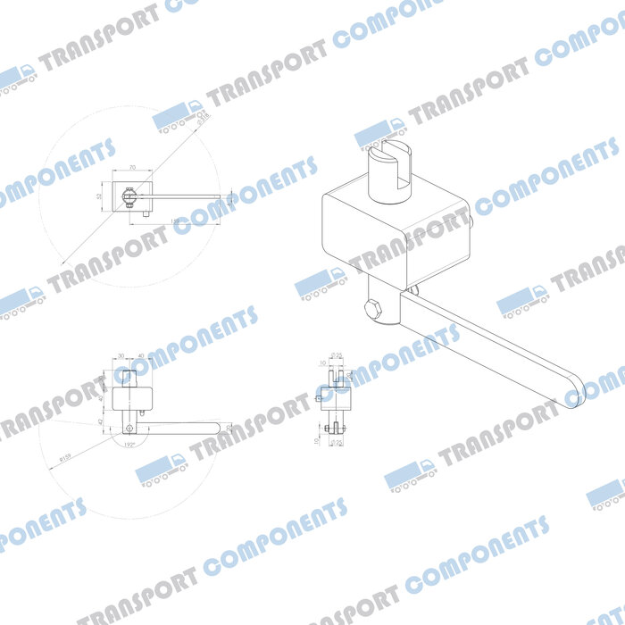 R8 worm gear box for 34mm slot adapter