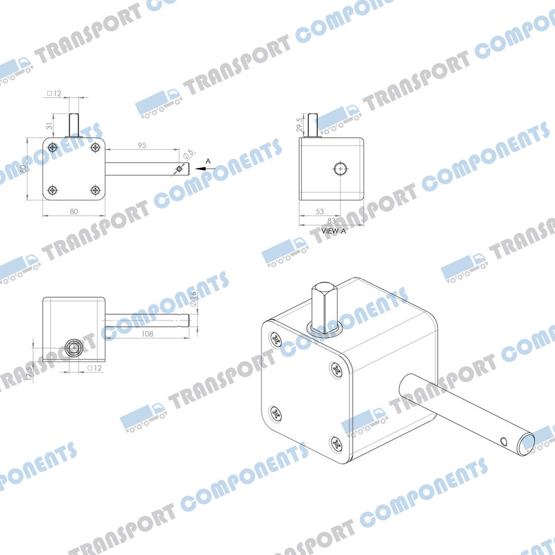 Spanngetriebe 80x80x80