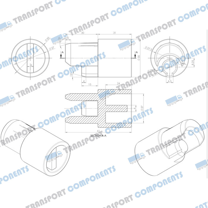 Bottom adaptor 27mm [slot]
