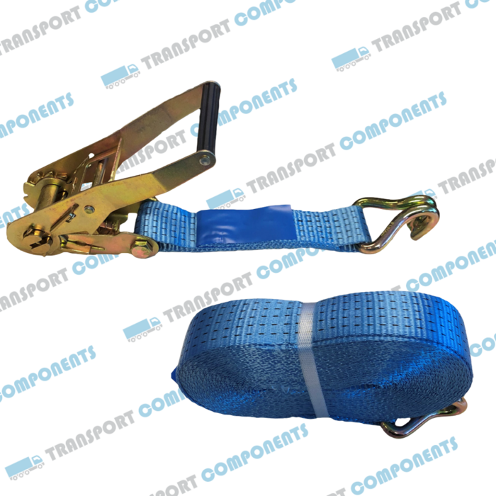 Ladingstrap met ratel en klauwhaken