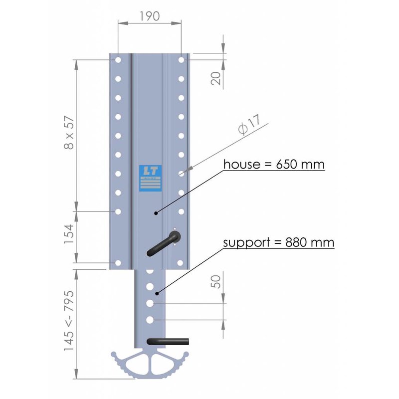 LT 650.880 | Stainless steel handles