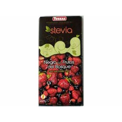 Torras Stevia Chocolade puur rode vrucht 1 pc Sugarfree