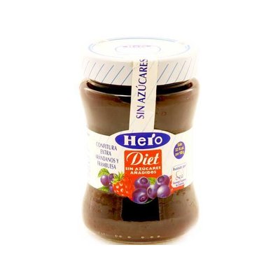 Hero Hero diet Confituur bosbes/framboos  1 pot zonder toegevoegde suikers