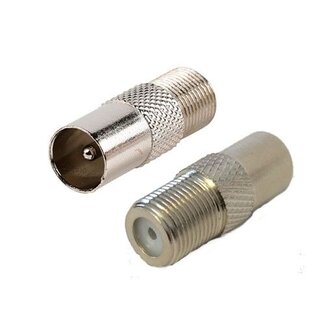 Adapter F-connector female to Coax plug male