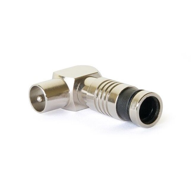 Compression coax connector angled Male