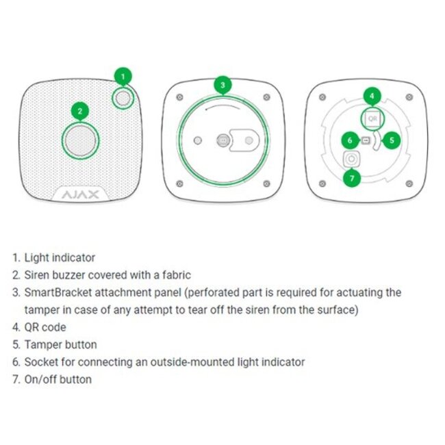 Ajax HomeSiren, black, wireless indoor siren