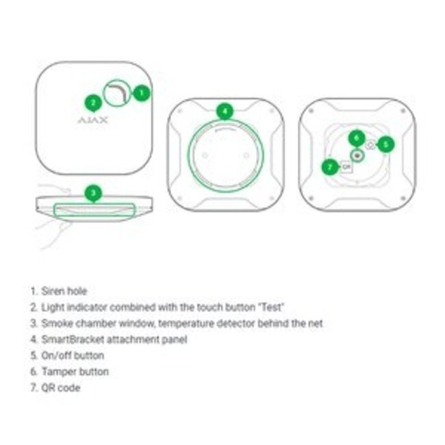 Ajax LeaksProtect zwart draadloze waterdetector